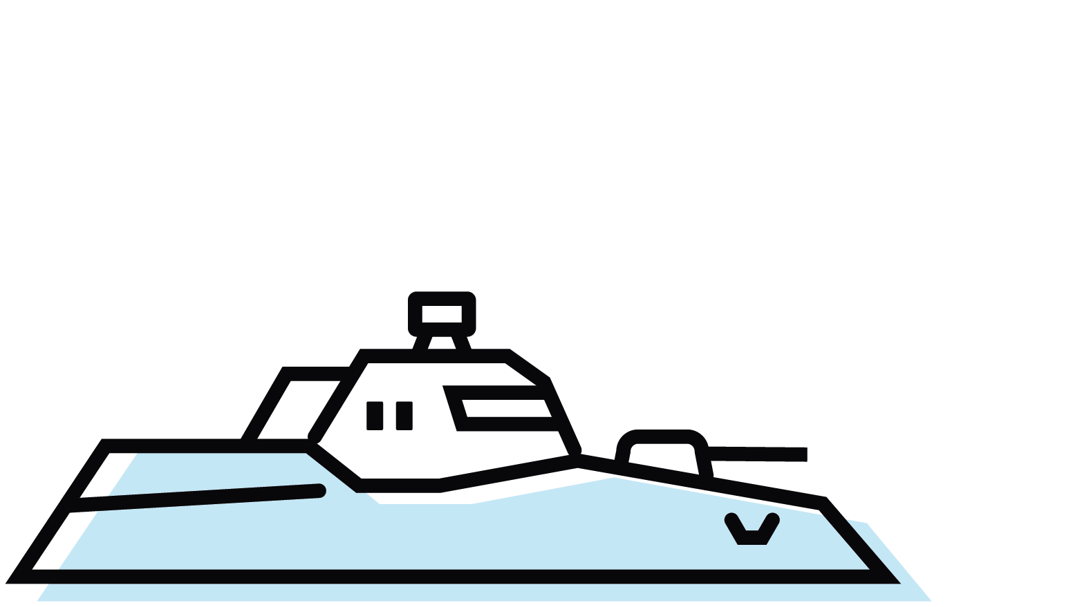 Zeichnung von einem Kanonenboot